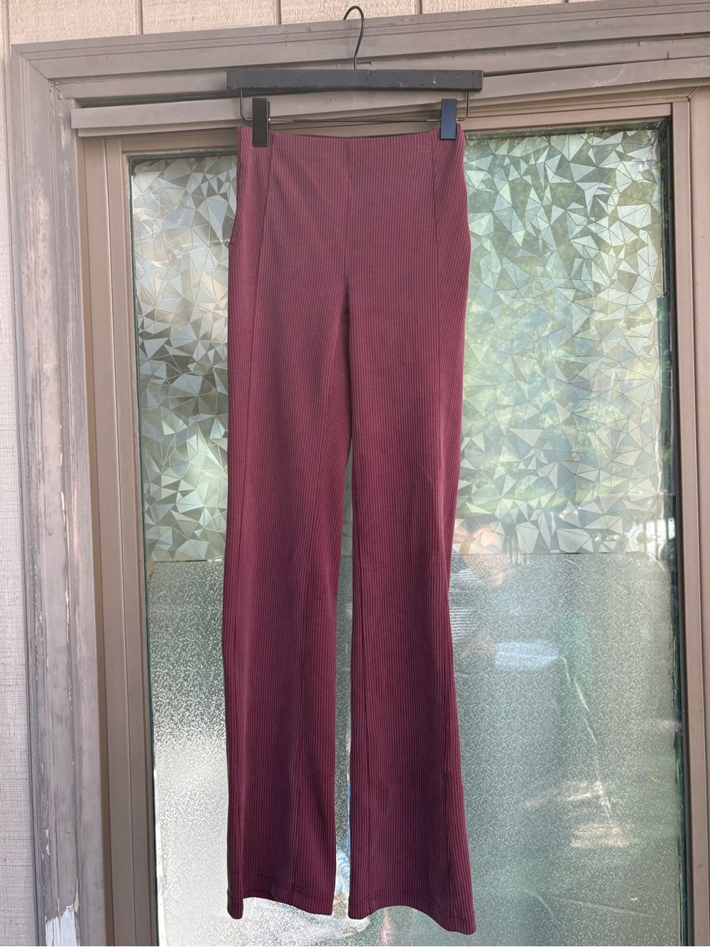 Lululemon Brushed Softstreme Ribbed Flared Pant Burgundy Size 4 NWT 33” Inseam